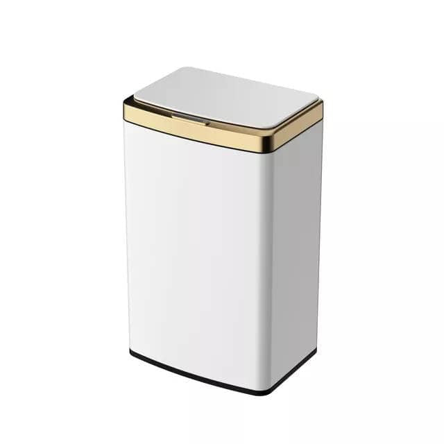 Stainless Steel Intelligent Sensor White Gold Trash Can Bin Office Trash Can with Inner Bucket
