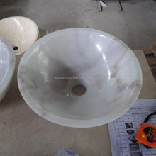Загрузить изображение в средство просмотра галереи, White Natural Marble  Wash Basin