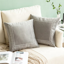 Charger l'image dans la galerie, simple fashion luxury home decorative throw pillow white embroidery cushion cover velvet pillow cover for sofa