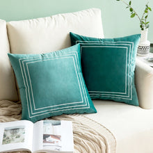 Charger l'image dans la galerie, simple fashion luxury home decorative throw pillow white embroidery cushion cover velvet pillow cover for sofa