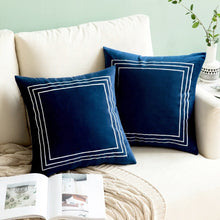 Charger l'image dans la galerie, simple fashion luxury home decorative throw pillow white embroidery cushion cover velvet pillow cover for sofa