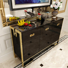 Load image into Gallery viewer, Wooden Modern Sideboard Luxury Black Antique Wood Style Time Packing Room Piece Furniture Multilayer Solid Color DESIGN Material
