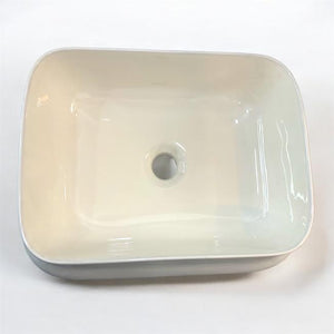 Serene Simplicity Square Porcelain Tabletop Wash Basin in Matte White