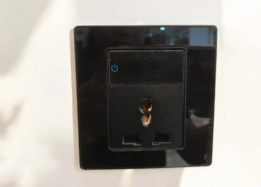 1 Gang Wall Socket Black Edition Universal Socket Acrylic Black Single Socket with Utility Box