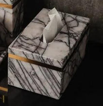 Load image into Gallery viewer, Natural White Marble Tissue Box Solid Surface Furniture Bathroom Vanities Accessories
