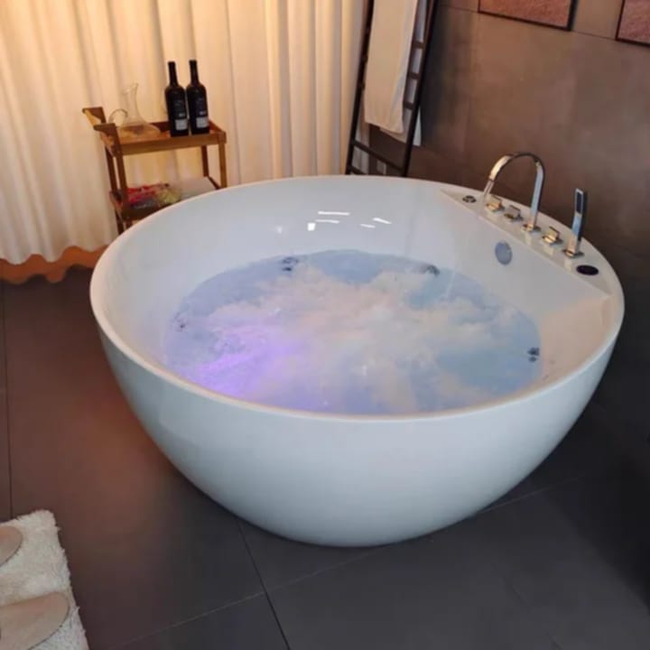 Acrylic Round Adults Spa Bath Tub Indoor Bathroom Modern Massage Bathtub With Jet