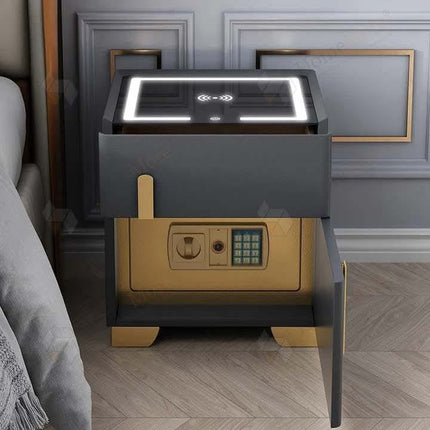 Neuer, moderner Nachttisch mit kabelloser USB-Ladefunktion, multifunktionales Möbelstück für Zuhause, sicherer und intelligenter Nachttisch fürs Schlafzimmer 