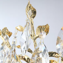 Cargar imagen en el visor de la galería, Luxury Crystal Leaf Chandelier – Modern Simple Elegant Hanging Ceiling Light 50cm
