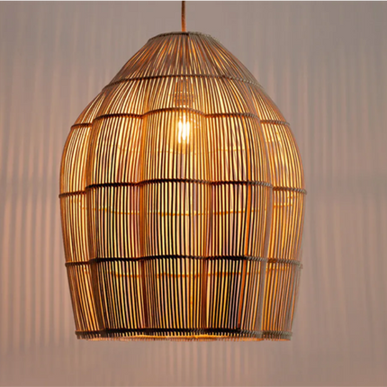 Hängeleuchte aus Rattan im Bohème-Stil – Handgefertigte Pendelleuchte für Wohnzimmer, Schlafzimmer und Wohnbereich