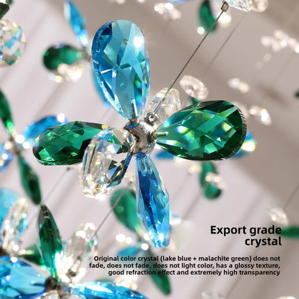 Italian Designer K9 Crystal Petal Chandelier – Luxury Adjustable Ceiling Light for Living Room, Bedroom & Hall