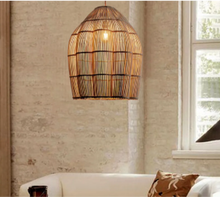 Load image into Gallery viewer, Bohemian Style Rattan Hanging Ceiling Light – Handcrafted Pendant Lamp for Living Room, Bedroom &amp; Home Décor
