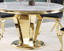 8 Seaters Stainless Steel Frame Round Marble Top Dining Table New Modern High Quality Marble Dinning Table