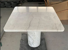 Cargar imagen en el visor de la galería, Modern White Marble Squared Dining Table Set Waterproof Bar/Kitchen/Dining Room Furniture for Apartment Villa Home
