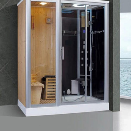 Sauna infrarouge de luxe en bois de pruche avec hammam (PRÉCOMMANDE) 