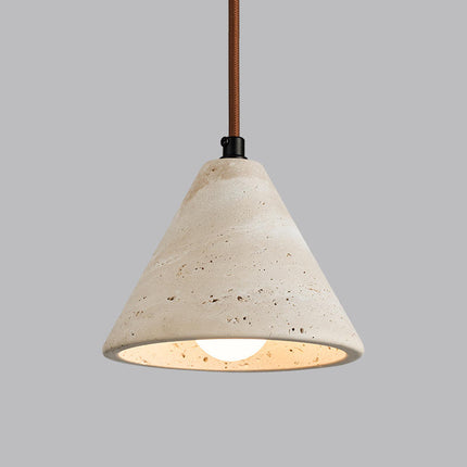 Nordic Modern Luxury Travertine Pendant Light Minimalist White LED Hanging Light