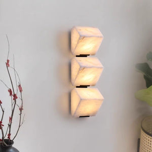 Modern Luxury Wall Lamp with Real Spanish Marble LED Light for Living Room, Bedroom, Corridor & Hallway