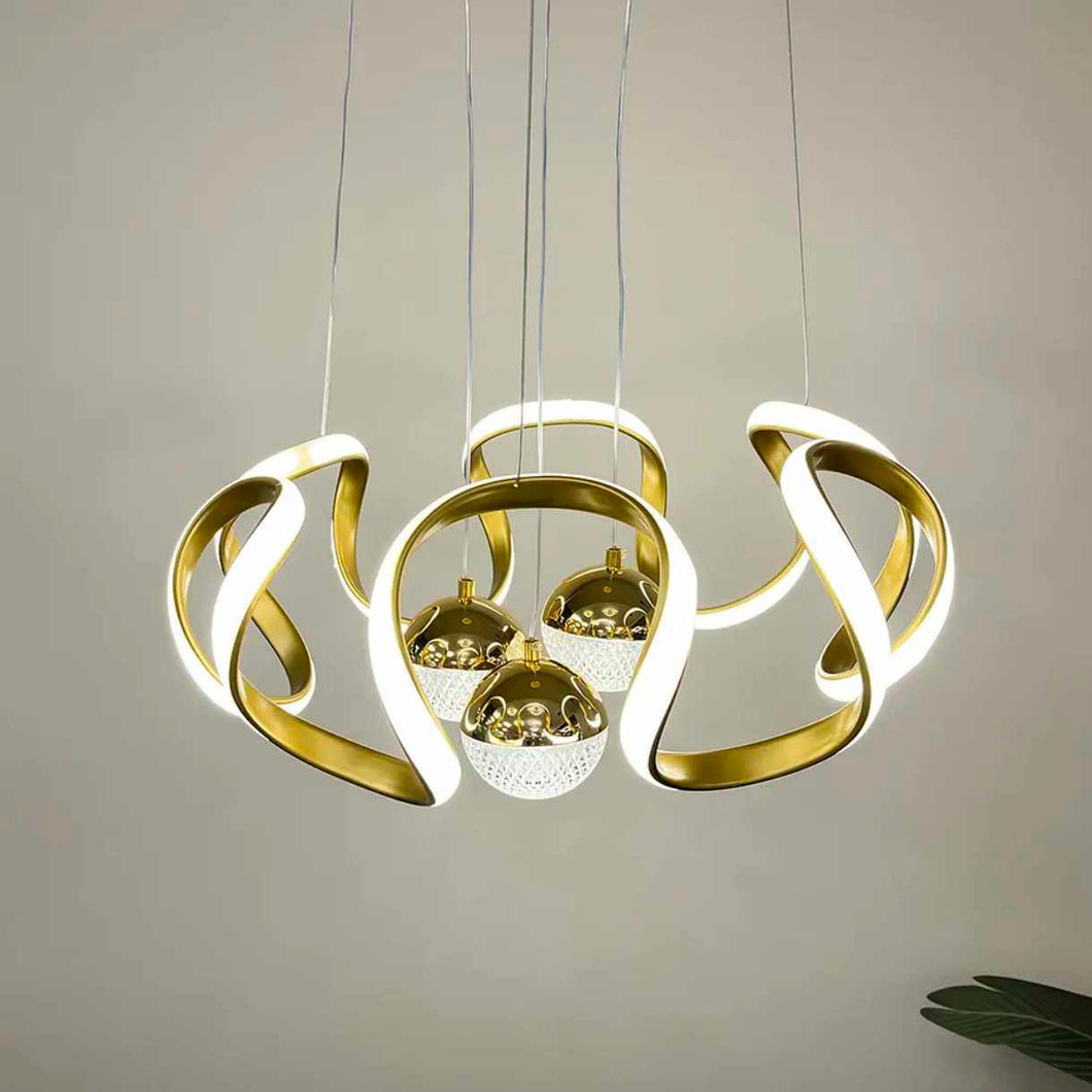 Nordic Gold Starry Pendant Light – Modern Decorative Chandelier for Dining Room & Living Room