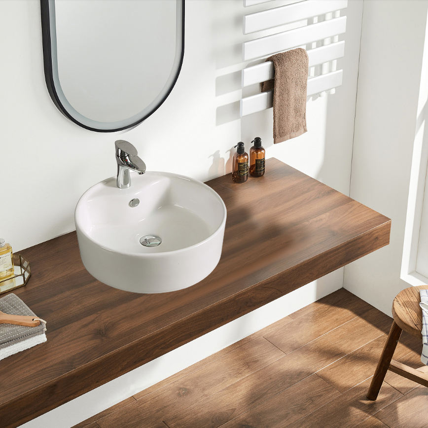 Custom Size Washbasin Cabinet Basin Bathroom Vanity Sink CUPC Certified Rectangular Countertop White Porcelain Wash Basin for Home Hotel Apartment Villa