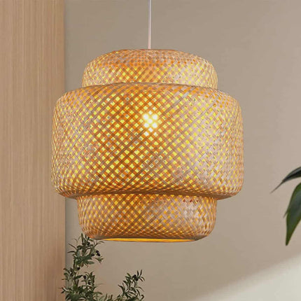 Natural Bamboo Pendant Light – Eco-Friendly Hanging Lamp for Living Room, Dining, or Bedroom