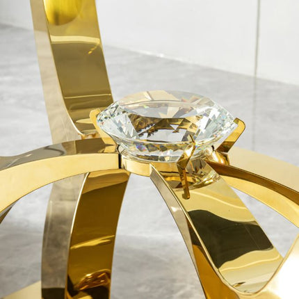 Living Room Furniture Tempered Glass Top Stainless Steel Glass Dining Table Set Modern Dining Table