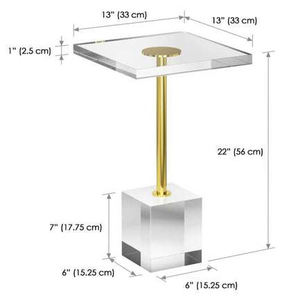 Table de chevet en acrylique pour salon et chambre à coucher, idéale comme cadeau décoratif. 