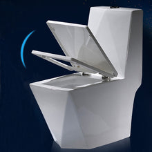 Load image into Gallery viewer, Modern White Porcelain Toilet – Comfort Height Dual Flush Floor Mounted Bathroom WC
