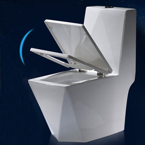 Modern White Porcelain Toilet – Comfort Height Dual Flush Floor Mounted Bathroom WC