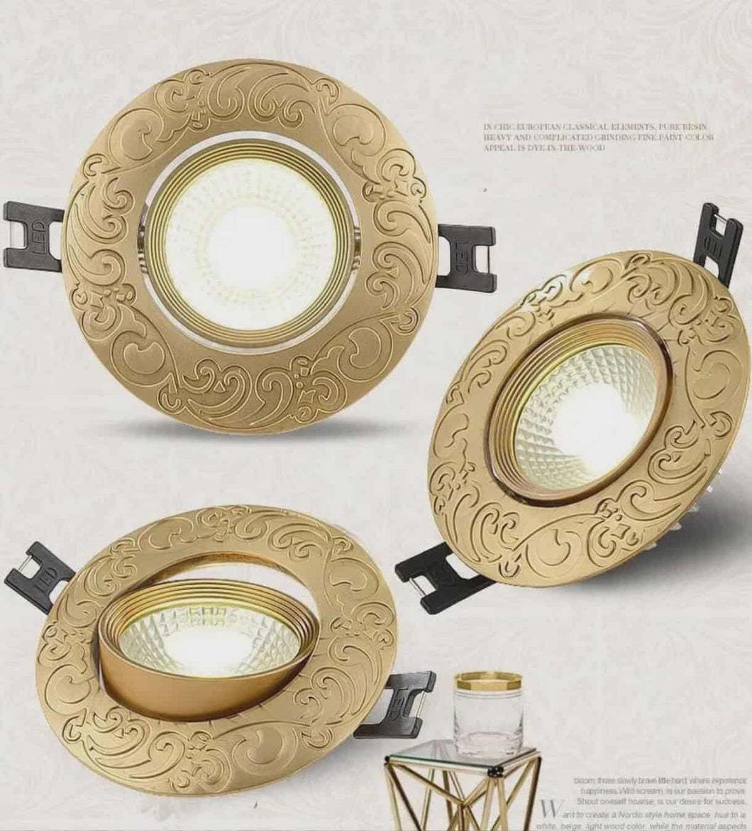 European Recessed LED Pin Light – Anti-Glare Copper Spotlight with Removable Bulb for Living Room & Modern Home Décor