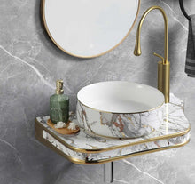Cargar imagen en el visor de la galería, European Style Wall-Hung Porcelain Bathroom Sink – Modern Vanity Wash Basin, Single Bowl Design for Homes and Hotels
