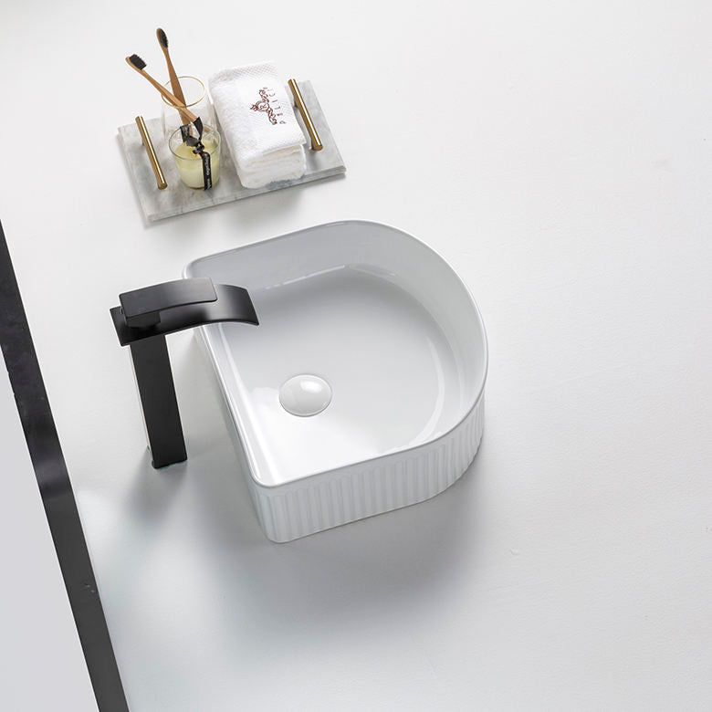 Dining Room Design Lavabo Porcelain Wash Basin Countertop Sink Unique Shape Bathroom Vanity Basin Modern Wash Sink for Home Hotel Apartment Villa