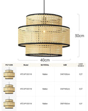 Load image into Gallery viewer, Rattan Pendant Lamp – Custom Lighting Fixture for Living Room &amp; Interior Décor
