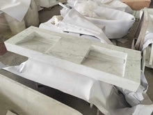 Cargar imagen en el visor de la galería, Customizable Real Marble Slab Countertop Sink – Elegant Bathroom Vessel Basin
