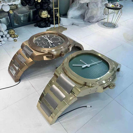 Italian Design Art Furniture – Modern Luxury Gold Watch Coffee Table for Villa Living Rooms