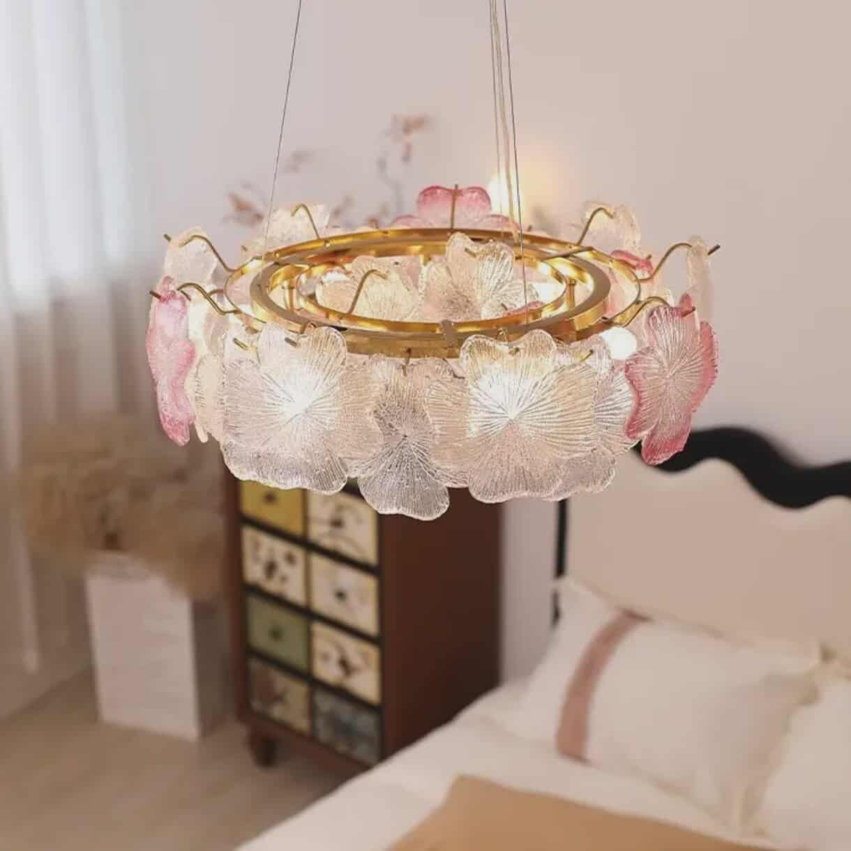 Natural Floral Art Chandelier – Elegant Flower-Inspired Decorative Lighting for Living Room & Home Interiors