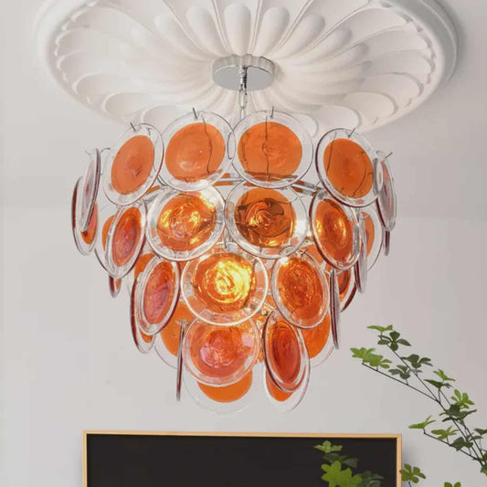 Colorful Murano Art Glass Chandelier – Handmade French Vintage Ceiling Light for Living Room & Luxury Interiors