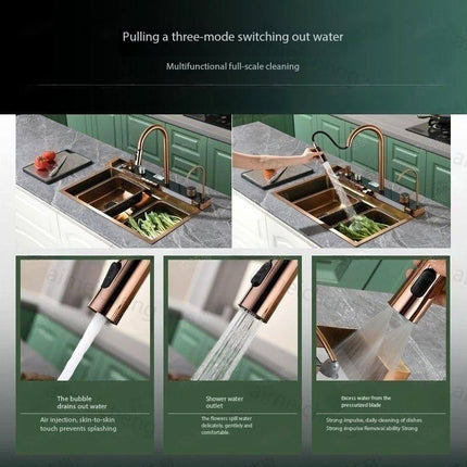 Bol unique en acier inoxydable 304 couleur or rose pour cuisine