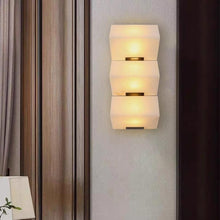 Cargar imagen en el visor de la galería, Modern Luxury Wall Lamp with Real Spanish Marble LED Light for Living Room, Bedroom, Corridor &amp; Hallway
