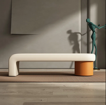 Load image into Gallery viewer, Nordic Commercial Velvet Shoe Changing Stool Home Long Sofa Bench Bed End Stool Ottoman
