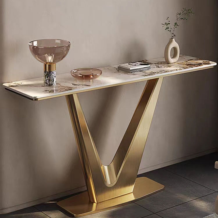 Light Luxury Entrance Table Living Room Door Partition Table Gold Console Home Furniture