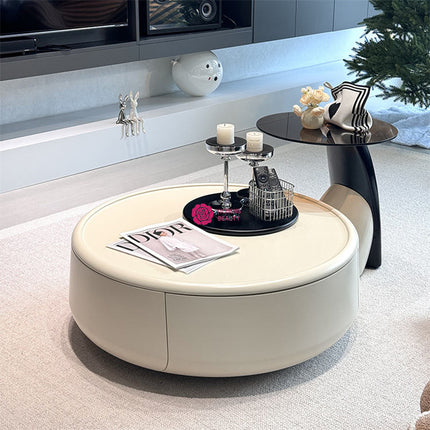 Modern French Cream Coffee Table – High-End Minimalist Designer Tea Table for Living Room & Small Apartment