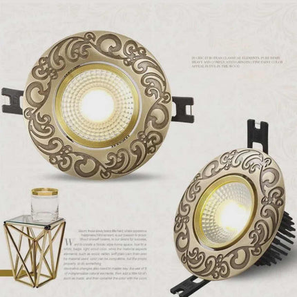 Europäische LED-Einbauleuchte – Kupfer-Einbaustrahler mit Dimm- und Nicht-Dimm-Optionen, austauschbares Leuchtmittel für moderne Innenräume