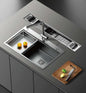 Popular Black Nano Stainless Steel Single Sink Multi-functional Stainless Steel Workstation Kitchen Sink