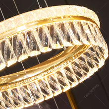 Load image into Gallery viewer, Luxury Upscale Ring Chandeliers Large Contemporary Modern Crystal Long Staircase Chandelier Circle Hanging Crystal Chandelier
