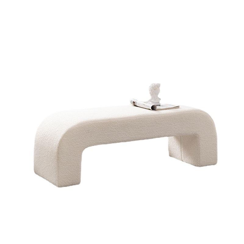 Modern Lamb Velvet Shoe Changing Bench – Minimalist Bed End Stool for Living Room & Entryway Seating