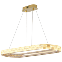 Load image into Gallery viewer, Luxury LED Crystal Ellipse Chandelier – Modern Gold Hanging Pendant Light for Living Room, Dining Room &amp; Restaurant
