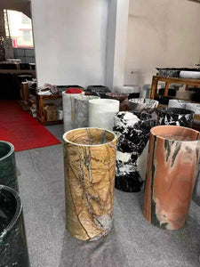 Luxury Round Free-Standing Basin – Brown Marble for Modern Bathrooms