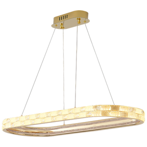 Luxury LED Crystal Ellipse Chandelier – Modern Gold Hanging Pendant Light for Living Room, Dining Room & Restaurant