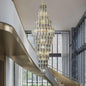 Customized Modern Oval Crystal Pendant Light – Luxury Mid-Floor Chandelier for Villa Rotating Staircase & Grand Interiors
