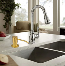 Load image into Gallery viewer, Gold Stainless Steel Soap Dispenser Round Standing Luxury Liquid Soap Dispenser for Kitchen Sinks
