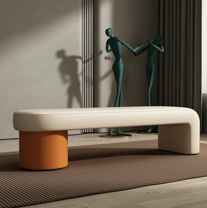 Nordic Commercial Velvet Shoe Changing Stool Home Long Sofa Bench Bed End Stool Ottoman